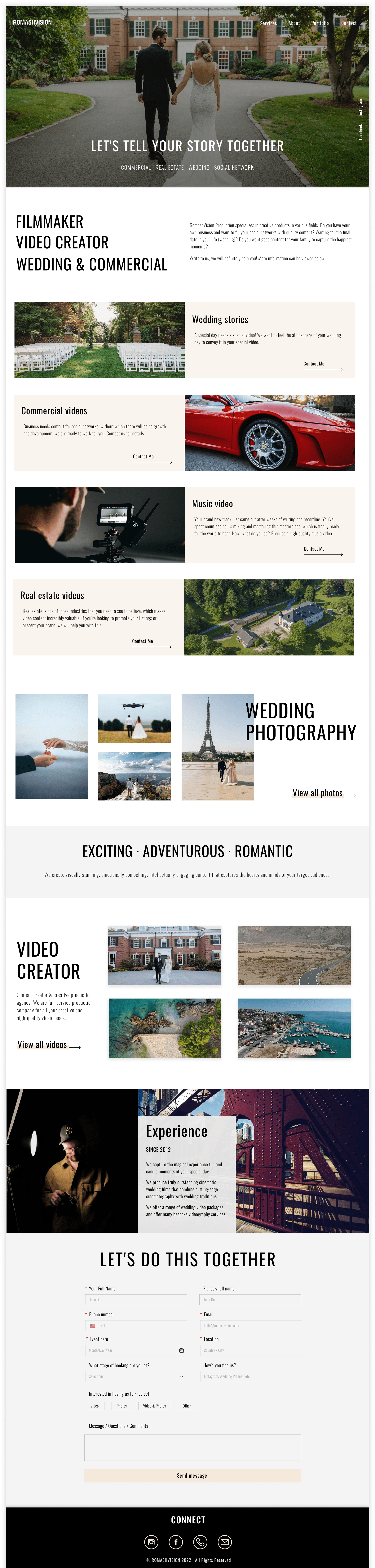 Website for Wedding Videography - by Gnome